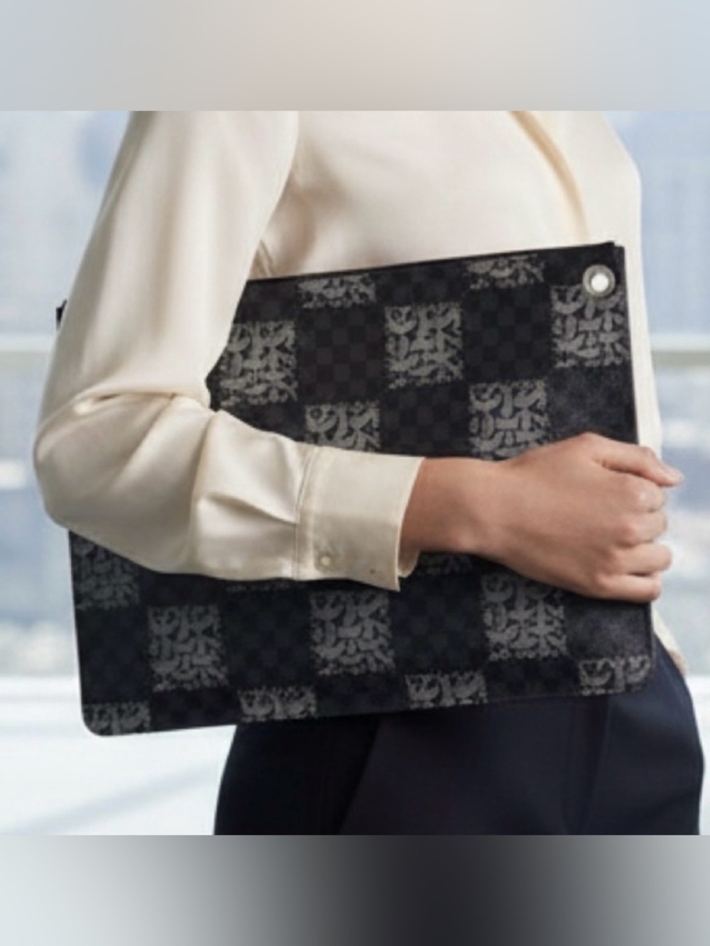 Louis Vuitton~Christopher Nemeth Collaboration Leather Unisex Portfolio